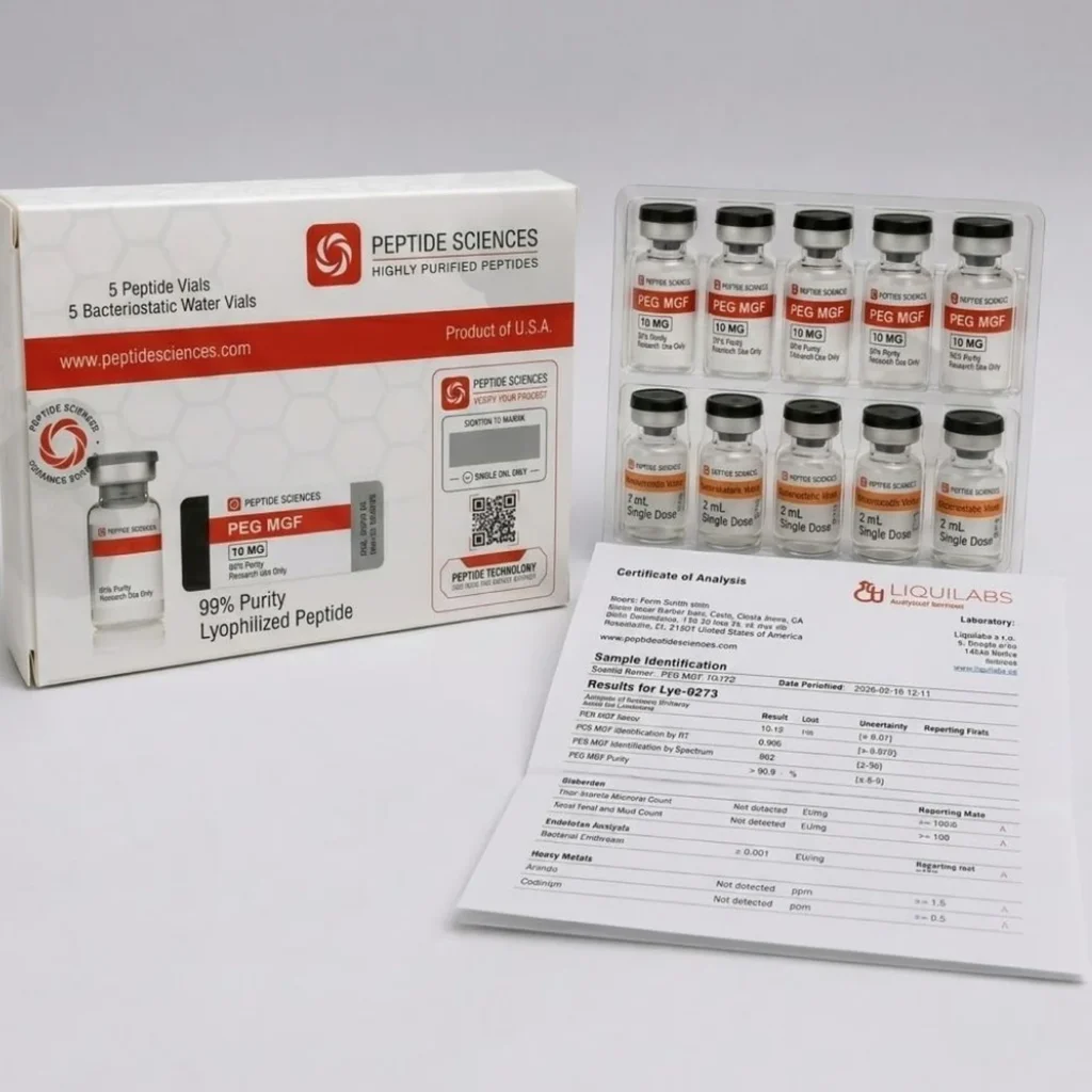 Peptide Sciences PEG-MGF (PEGylated Mechano Growth Factor) 10 MGNone (5 Flakon + 5 Solüsyon)